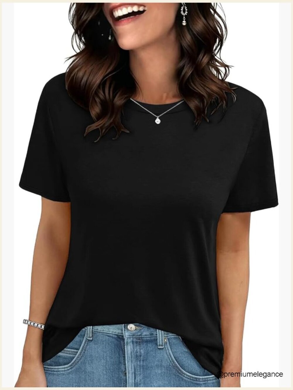 Loose Fit Short Sleeve Tee - Soft & Stretchy Shirt for Casual Outings